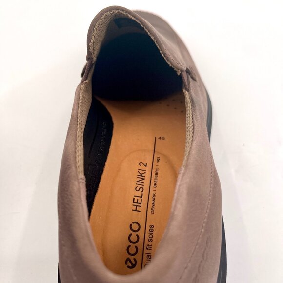 ECCO Helsinki 2 Loafer Size 12 - 12.5 Taupe Leather Dual Fit Slip-On Shoes